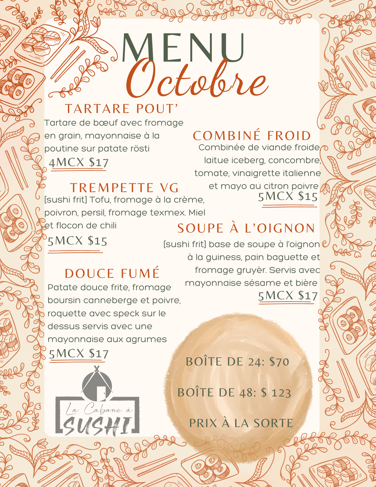 MENU ÉPHÉMÈRE