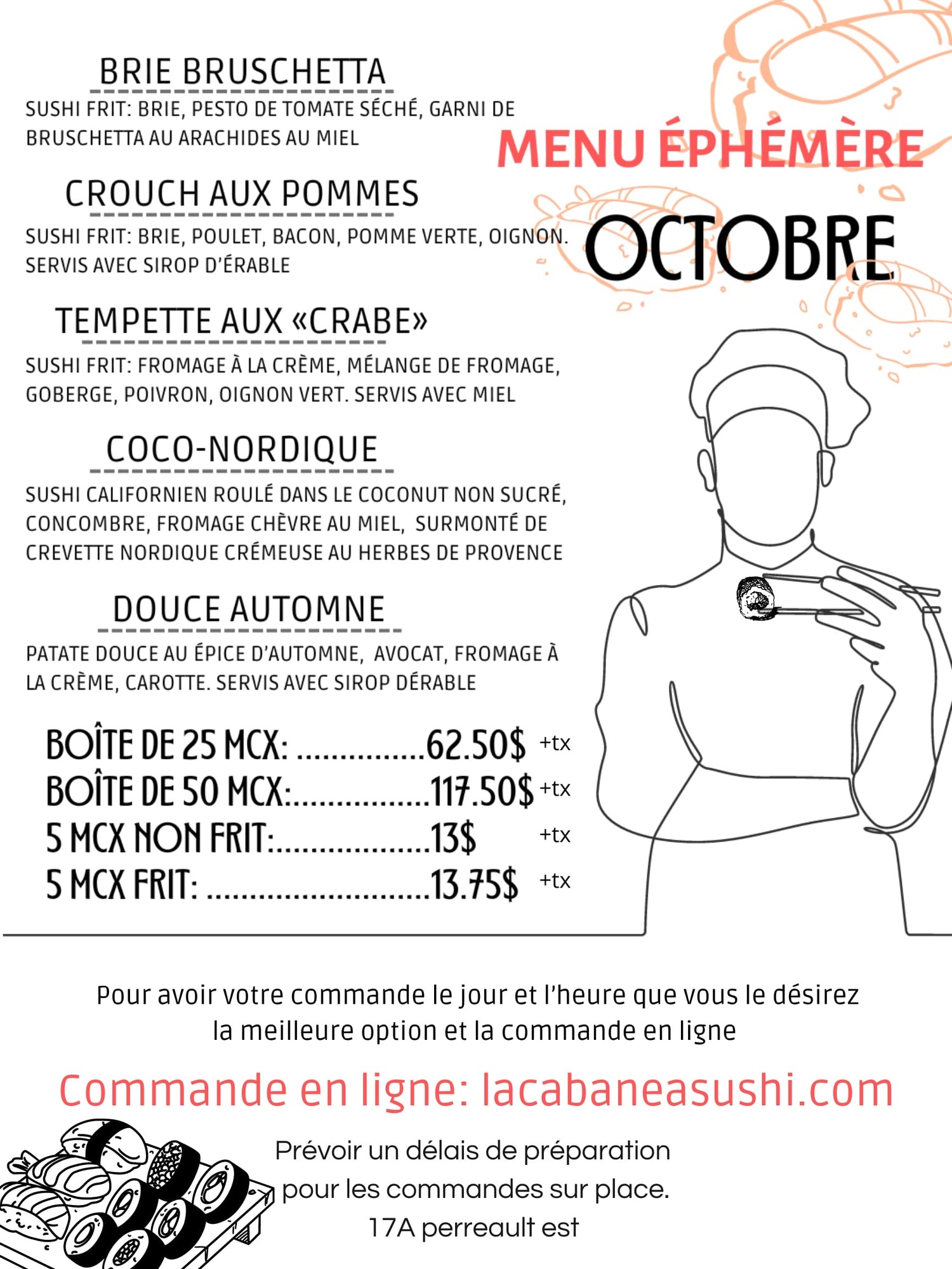 MENU ÉPHÉMÈRE